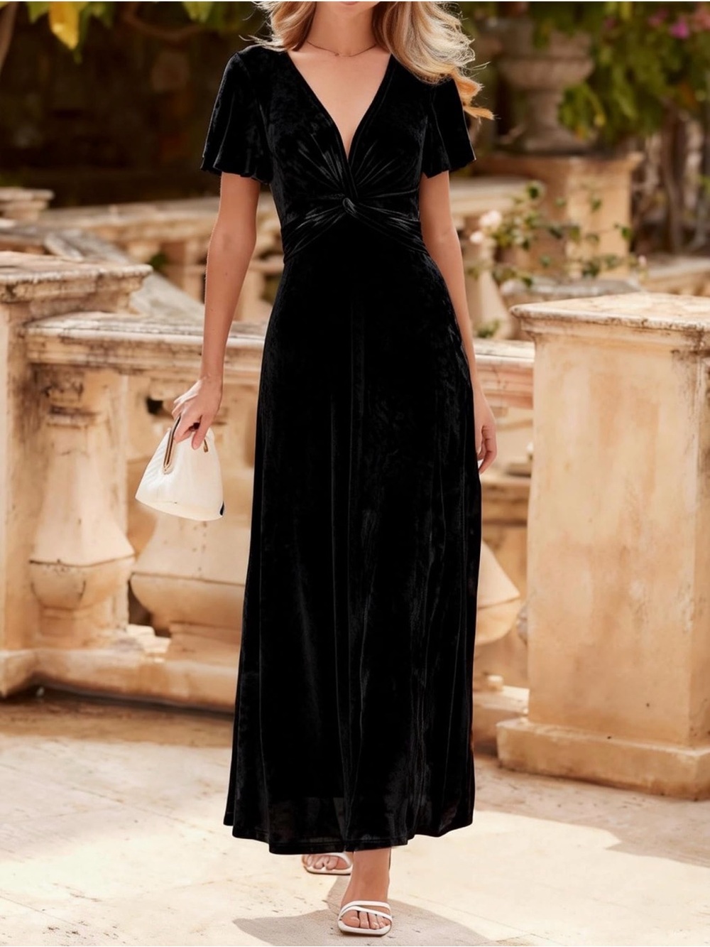 NWT Black Velvet Bridesmaid Dress